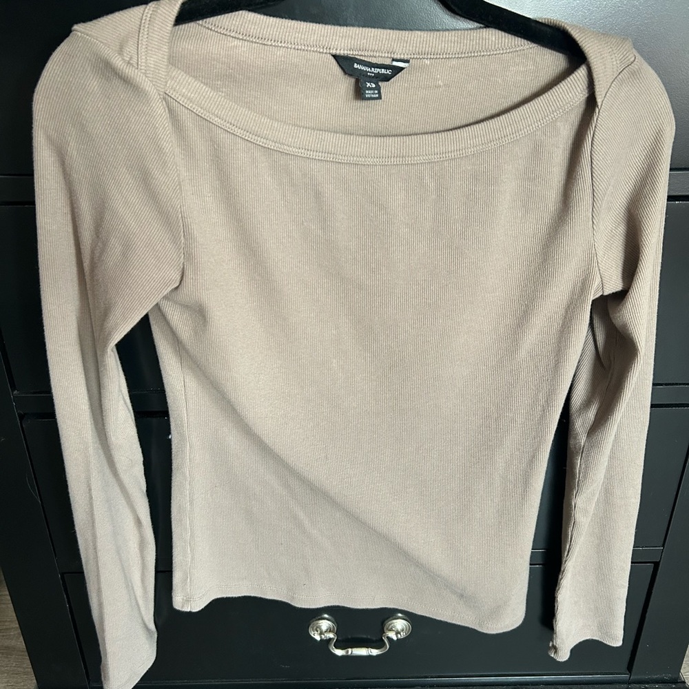 Banana Republic Taupe Long Sleeve Top